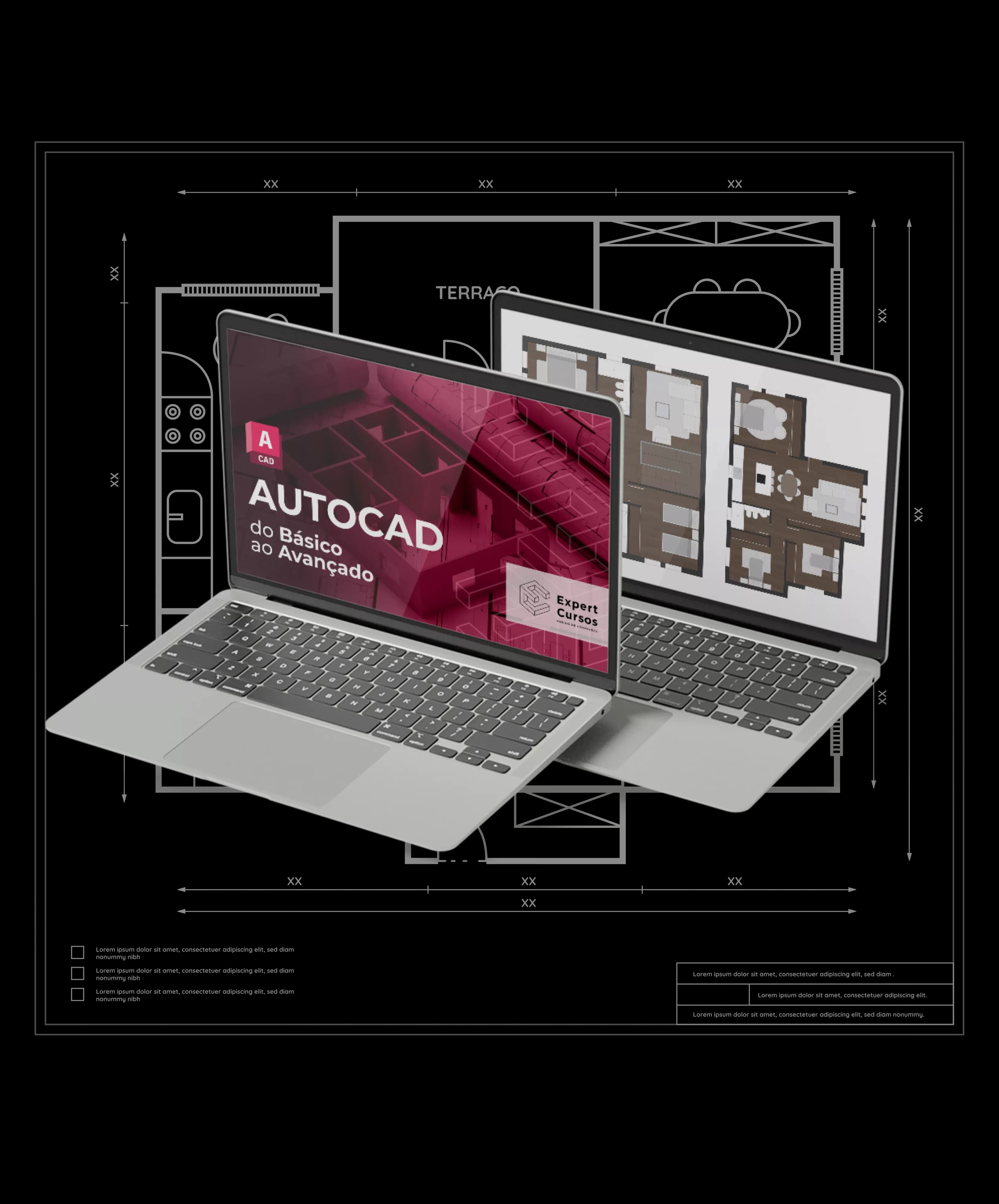 Imagem de planta baixa do Curso de AutoCAD Online