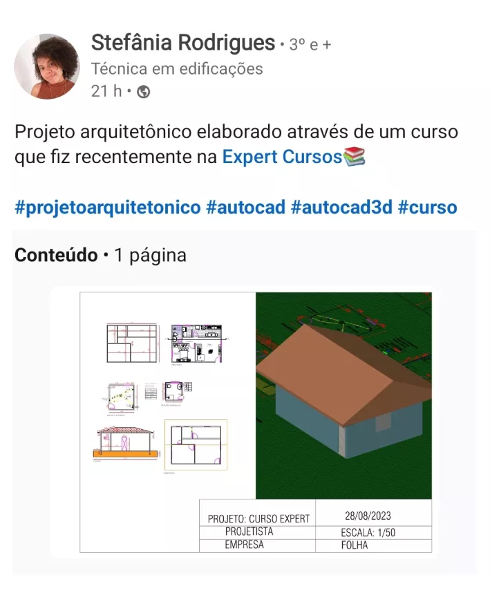 Depoimento de aluno que fez o curso de AutoCAD e se tornou um Mestre do Autocad